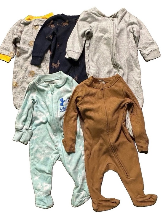 Other - Baby Footie Pajamas Ribbed Lions Under Armour 2 Way Zipper Size 0-3 Months